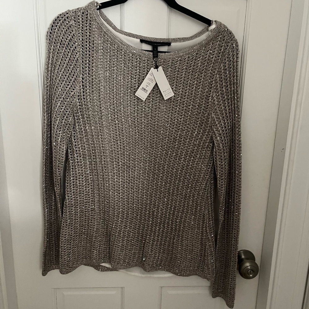 Champagne sequin twofer sweater